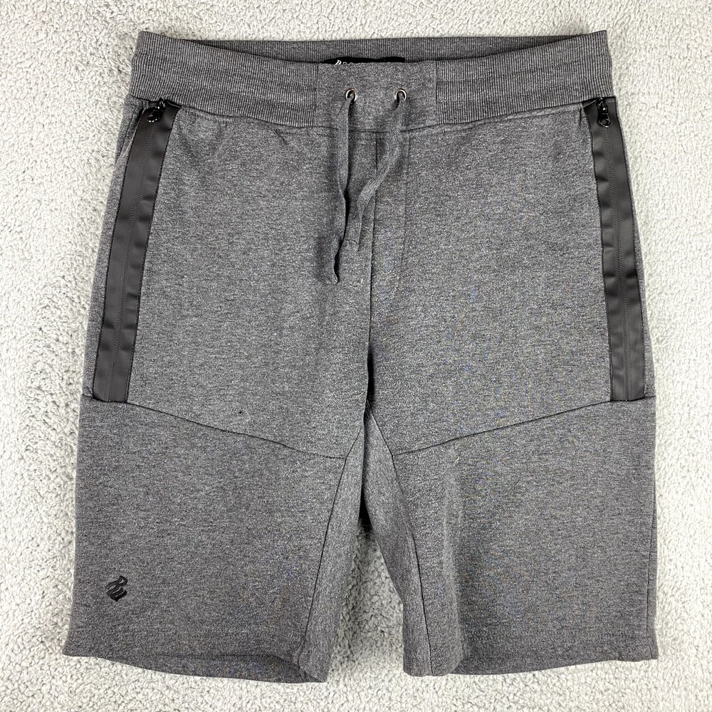 Rocawear Shorts Mens XL Gray Fleece Sweat Drawstring 11" Running Jogging Gym